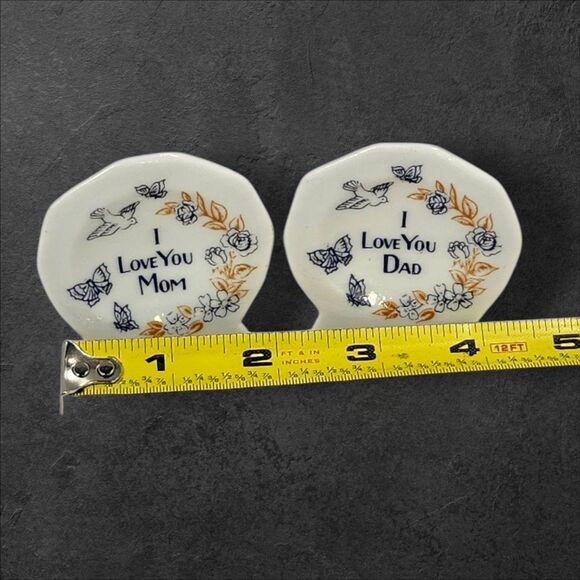 Vintage Fairway Japan Mom & Dad Bud Vases Pair I Love You Gift Holiday Present - Picture 6 of 7